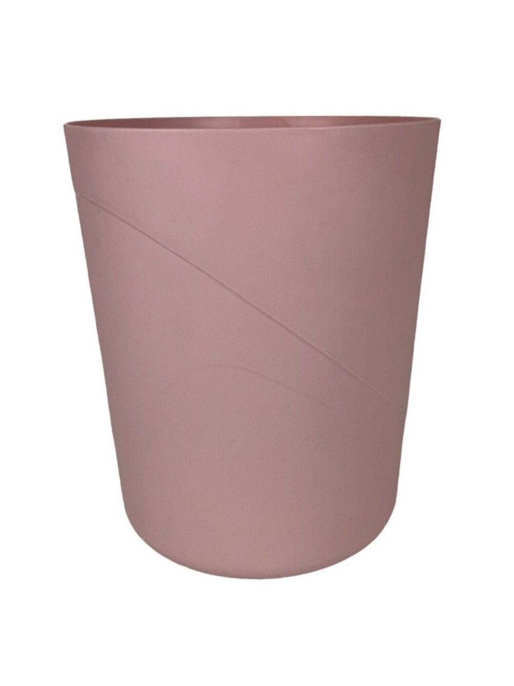 Rubbermaid Molded Plastic Wastebasket Pale Pink Round Column Vintage 80s